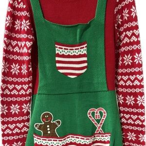 Festive Green and Red Christmas Sweater